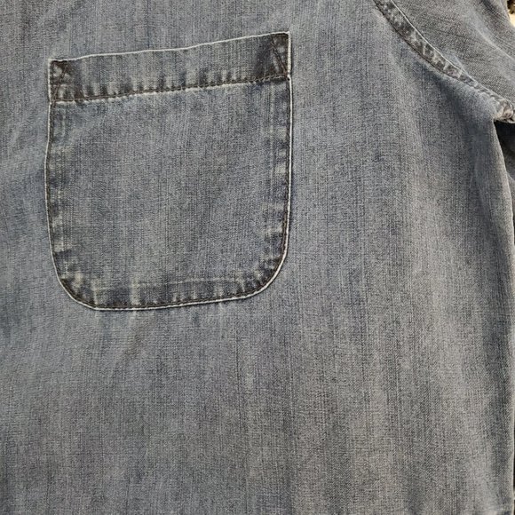 Athleta Dress Chambray Denim Womens Small Long Sleeve Button-Up Tie Waist - Picture 12 of 12